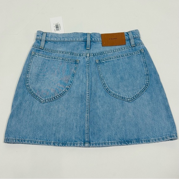 Frame Turi Turin Le Italien Mini Skirt Blue Denim Jeans Made in Italy - Picture 5 of 12